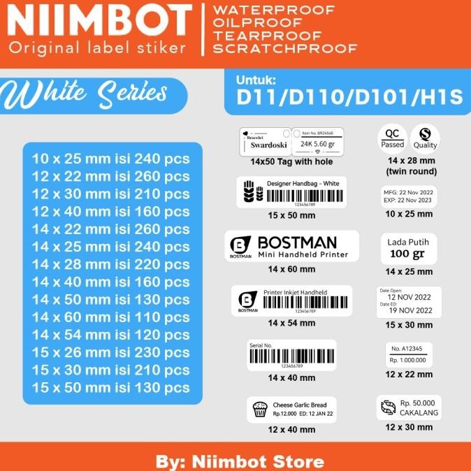 

Sale Refill Thermal White Label Stiker Niimbot D11 D110 D101 H1S Stiker