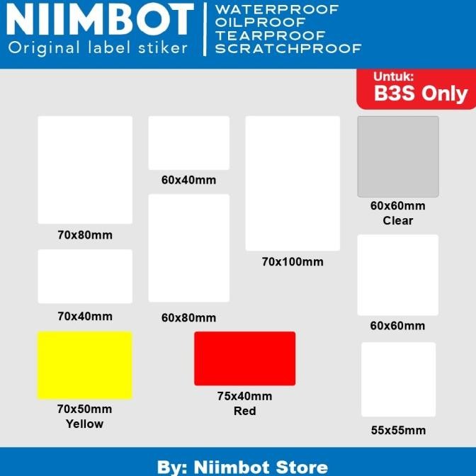 

Sale Thermal Label Stiker Niimbot B3S Only White Transparent Color Sticker