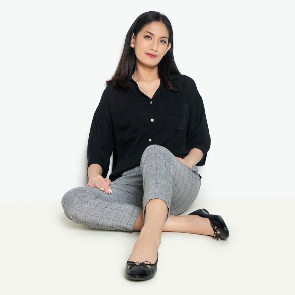 fg-87 URBAN&CO Essentials Sepatu Flatshoes Slip on Flat Shoes Wanita - Belvia Black Original