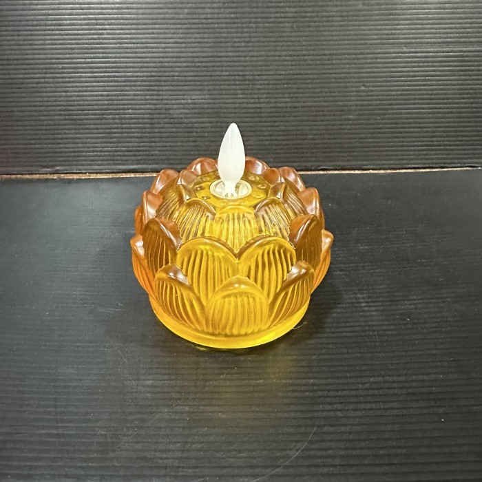 Lampu Lilin Sembahyang Kristal Led Tenaga Baterai Warna Kuning