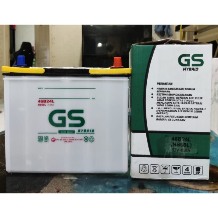 Aki Mobil Grand Livina Ns60L Gs Goldshine Aki Basah Hybrid Bergaransi
