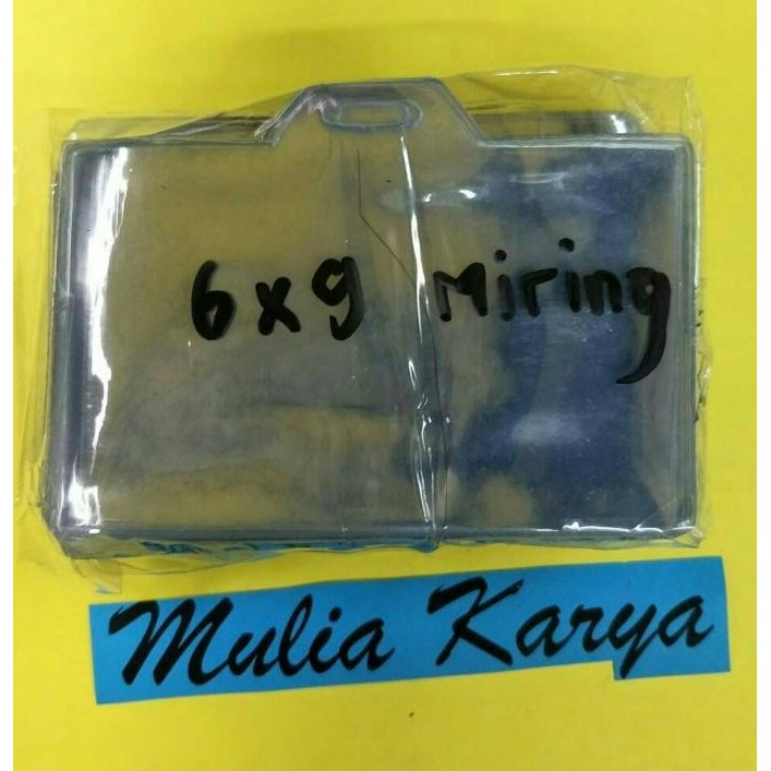 Plastik Name Tag 6x9 Miring TEBAL 0.12 / Plastik ID Card / Pengenal