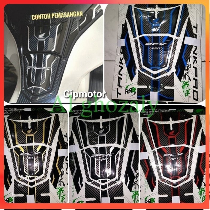 Best Quality Stiker Tankpad Timbul New Pcx 160 2021 Carbon Merah Biru Gold Silver