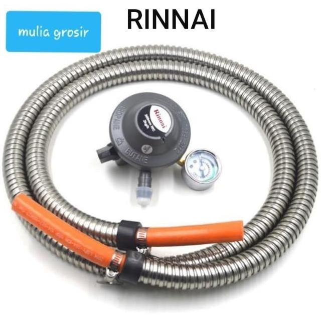SELANG GAS RINNAI + REGULATOR METERAN