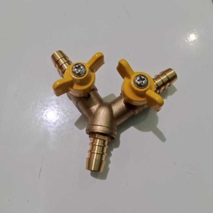 kran cabang 3 Y selang gas LPG ball valve #Termasuk Pajak#*
