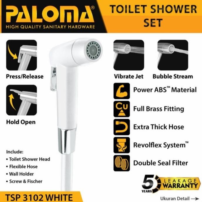 PALOMA TSP 3102 Toilet Shower Jet Washer Bidet Kloset Wc Warna Putih [terbaik]