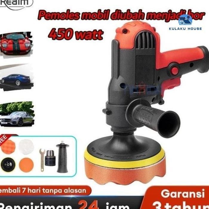 Reaim Mesin Poles Body Mobil Mesin Poles Mesin Polisher 450W Mesin poles body mobil lengkap Alat
