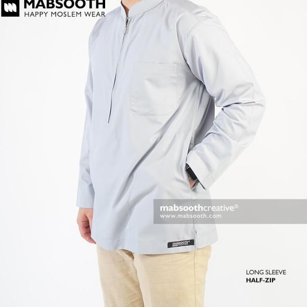 Mabsooth Baju Koko Lengan Panjang Tipe Resleting