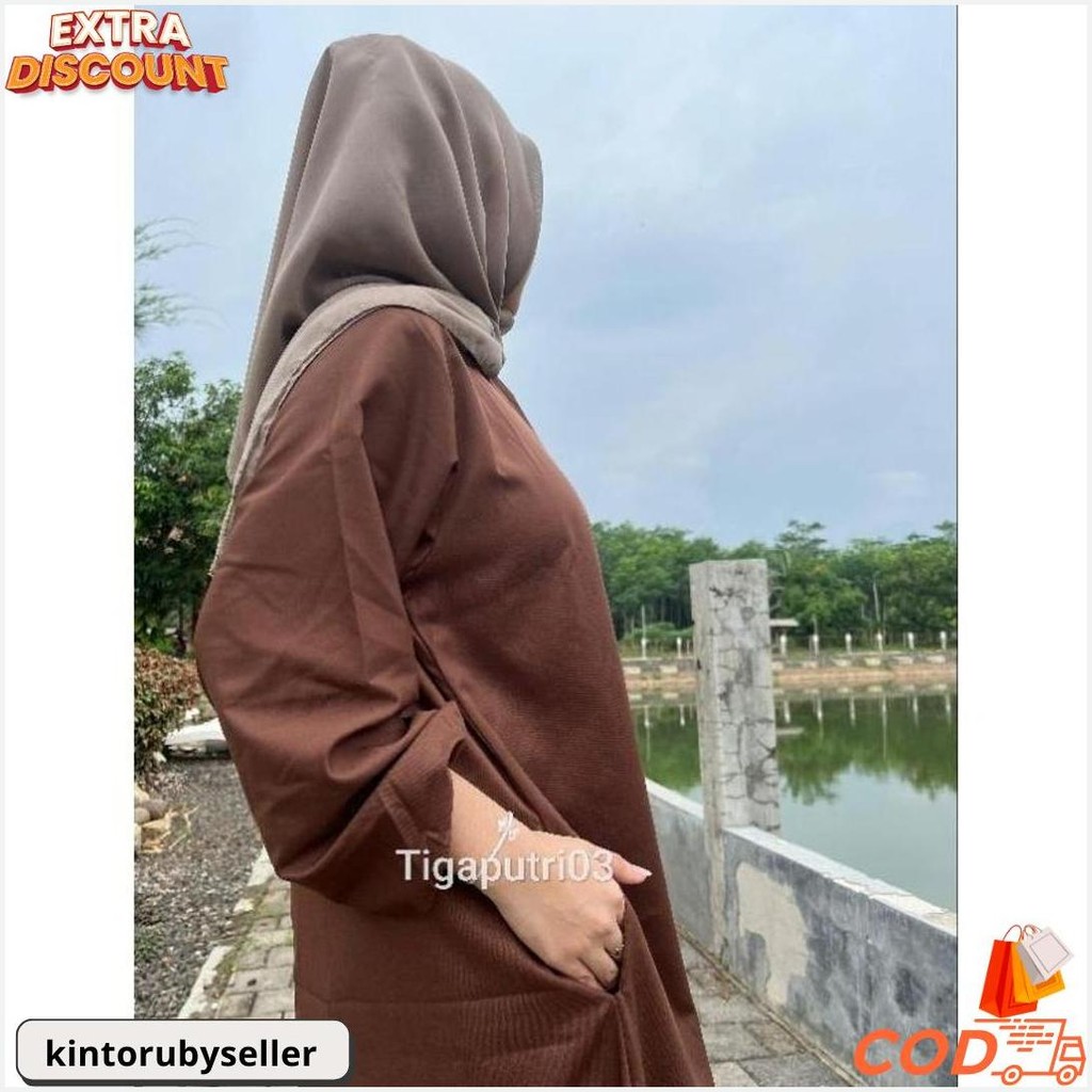 Gamis Khodijah Toyobo Polos Premium | Gamis Toyobo Polos Siap Kirim