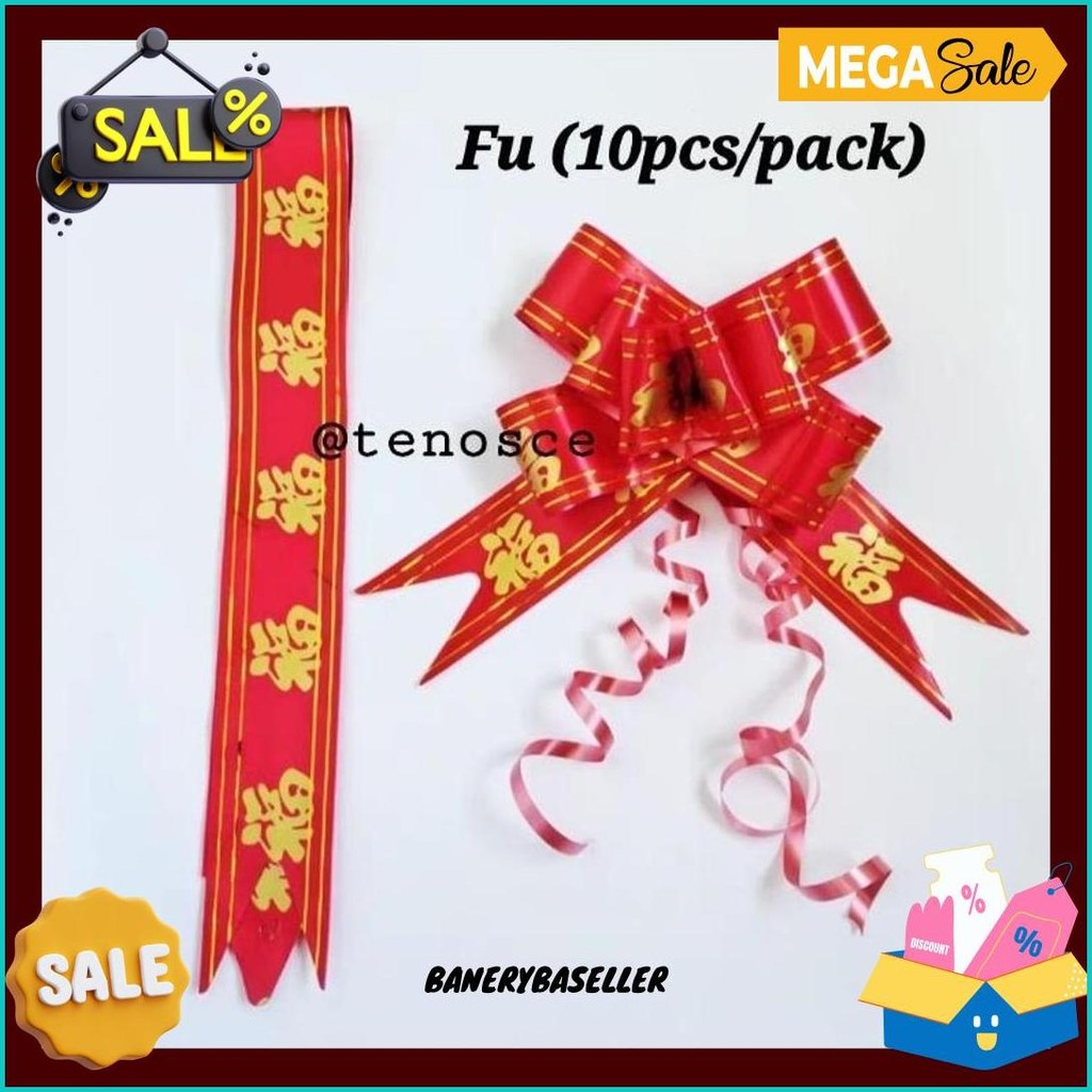 

10Pcs Pita Serut Jumbo Merah Fu Konien Chaisen Sincia Imlek Chinese New Year Souvenir Kado Hampers Dekorasi Diskon