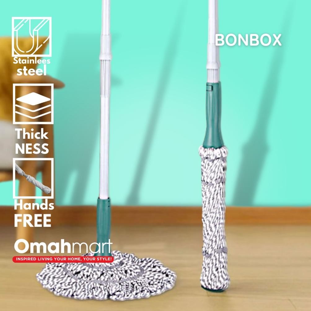 Alat Pel Lantai Biasa Tarik Peras Otomatis Praktis Gagang Stainless Steel BCT3301 Bonbox