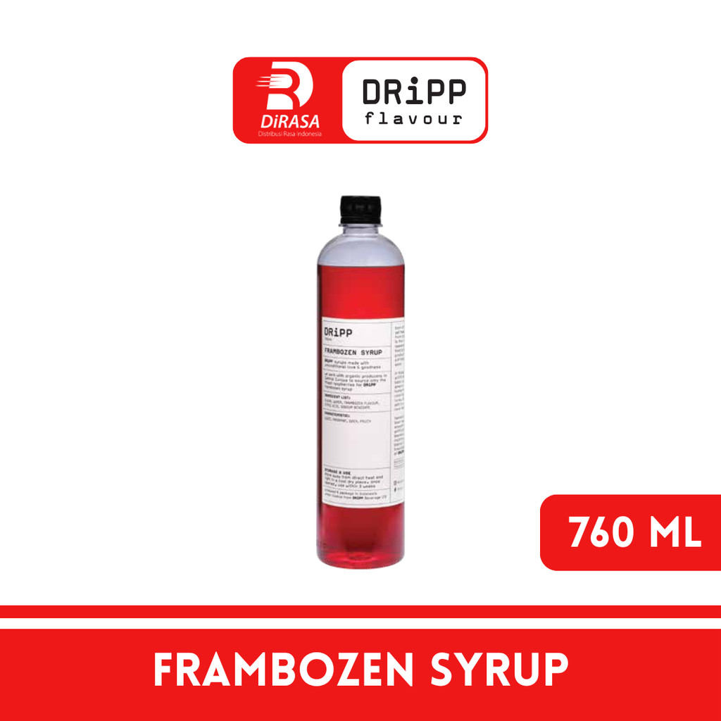 

DiRASA - DRiPP Frambozen Gourmet Syrup 760 ML Untuk Bisnis HORECA/Barista/Bartender/Mixologist