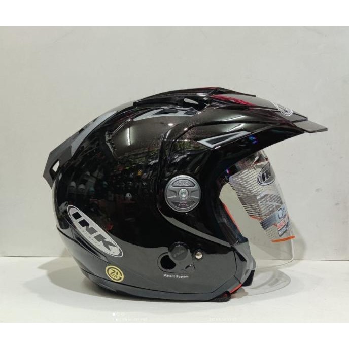 Ready HELM INK T1 SOLID BLACK DOUBLE VISOR ORIGINAL