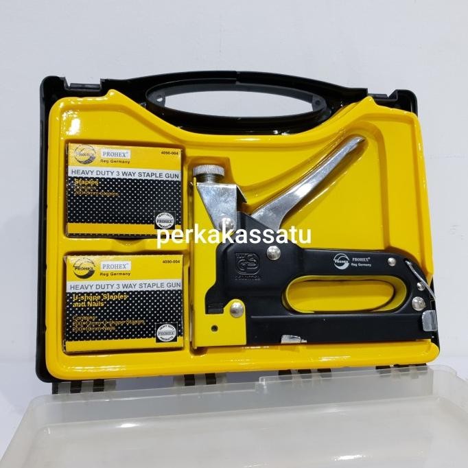 

Staples Gun Tacker 3 In 1 Staple Jok Tembak 3 Way Set Prohex Hasston Original Dan Terpercaya