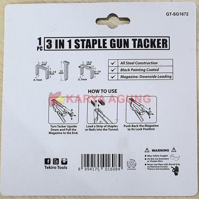 

Tekiro 3 In 1 Staple Gun Tacker 6 - 14 Mm Hekter Tembak Staples Jok Original Dan Terpercaya