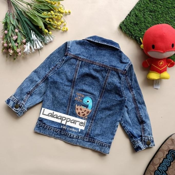 JAKET JEANS ANAK KARAKTER DINOSAURUS 1-6 TAHUN / JAKET JEANS ANAK