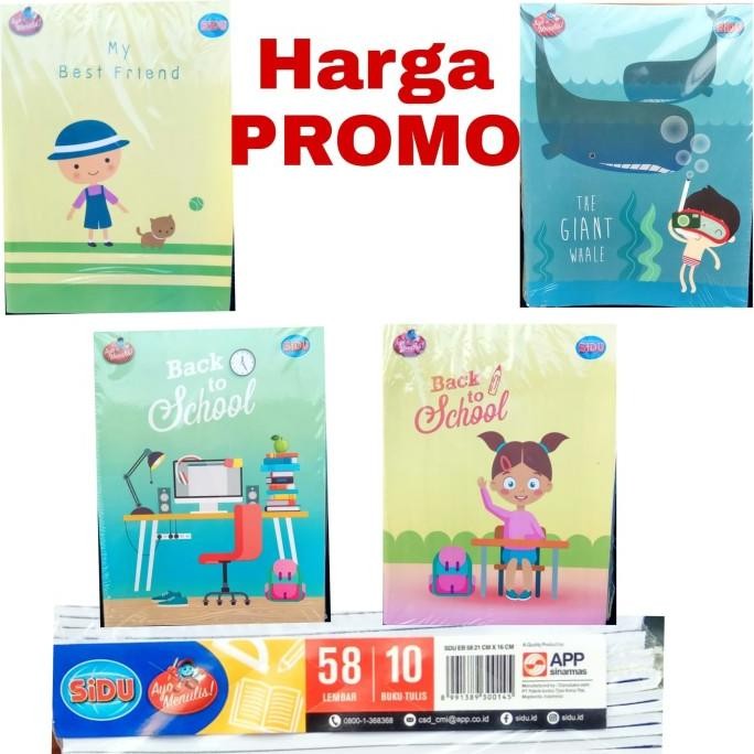 

PROMO BUKU TULIS SIDU 58 LEMBAR - PER PACK - ISI 10 BUKU