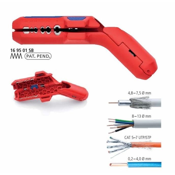 Alat Pengupas Kabel 16 95 01 SB KNIPEX Universal Stripping Tool