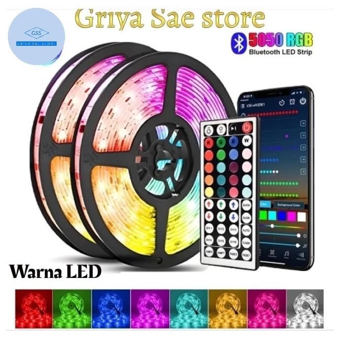 Lampu Rgb Led Strip 5050 Sensor Musik Putih Remote Control 20 Meter Original Terlaris