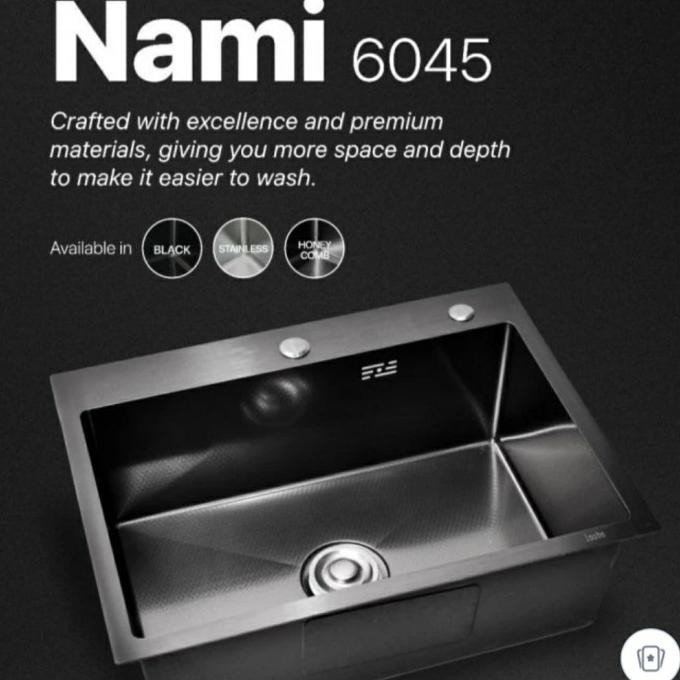 

PROMO KITCHEN SINK 6045 BLACK STAINLESS SUS 304 HITAM