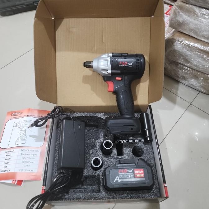 Berkualitas JLD 48S CORDLESS IMPACT WRENCH JLD ALAT BUKA BAUT TANPA KABEL JLD 48S 1 BATRE