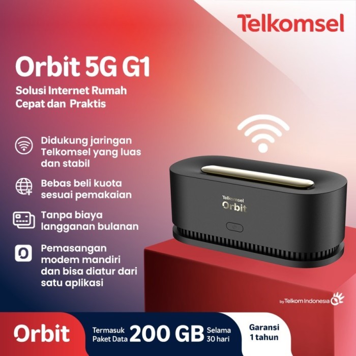 Telkomsel Orbit 5G G1 Modem WiFi 5G High Speed Free internet Kuota 200GB