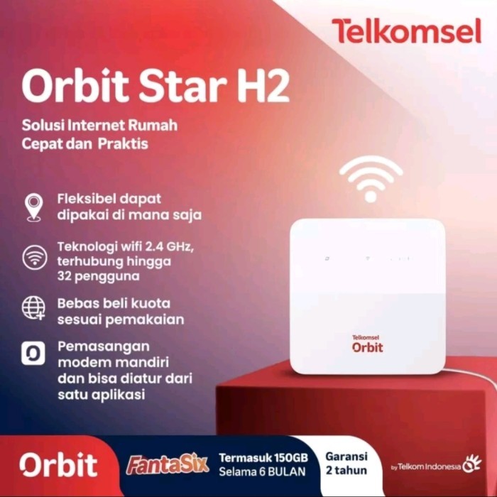 Modem Huawei Telkomsel Orbit Star H2 Modem Wifi 4G High Speed Bonus Paket Data
