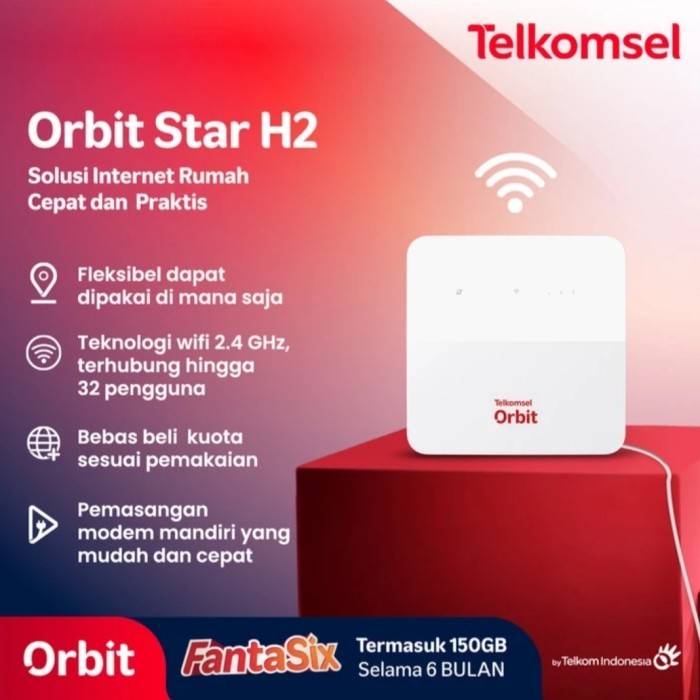 Telkomsel Orbit Star H2 Modem internet WiFi 4G High Speed Bonus Data
