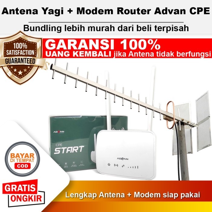Paket Antena Yagi Extreme 3 + Modem Wifi Advan CPE Start Unlock