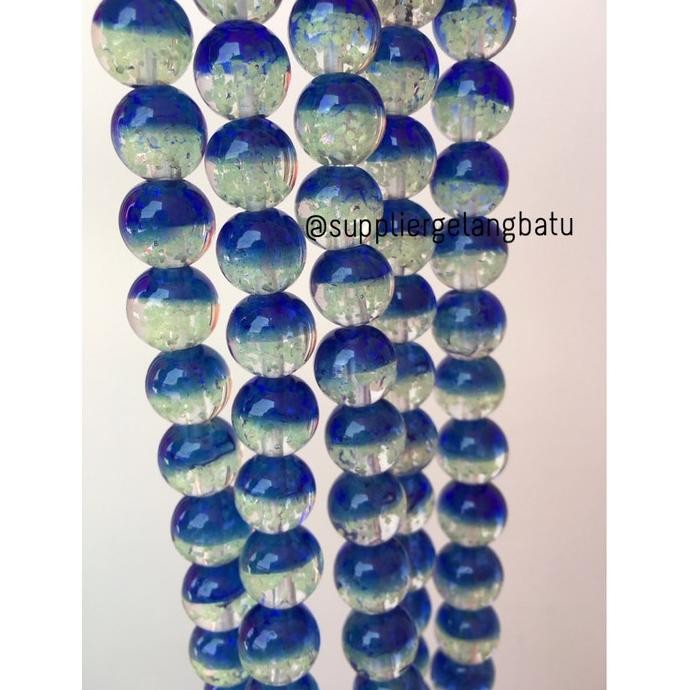 

manik kristal biru tua 12mm glow in the dark fosfor premium cantik