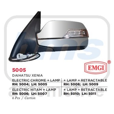 Spion Emgi Daihatsu Xenia 2010-2012 Hitam Elektrik Lampu