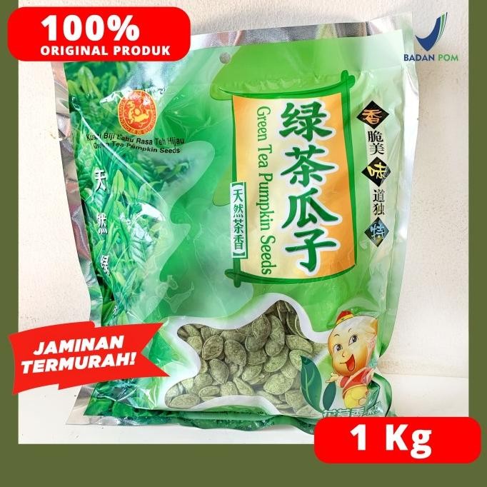 

KUACI /KWACI RASA TEH HIJAU / GREEN TEA BIJI LABU 1Kg CHEN LIANG JI