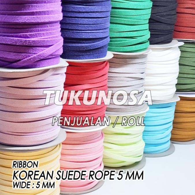 

korean suede rope 5 mm / roll - tali suede tali gelang pita semi kulit !!