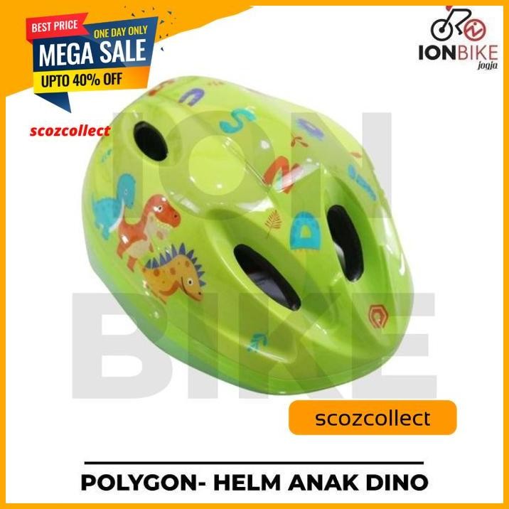 HELM SEPEDA ANAK POLYGON DINO HELMET KIDS MURAH TEBAL BERSEPEDA RINGAN SPACE UNICORN CEWEK COWOK TER