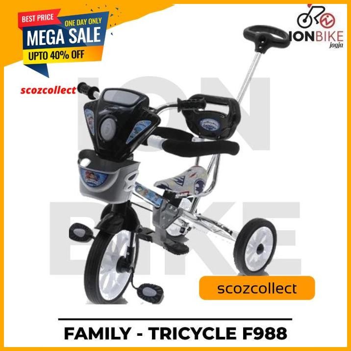 TRICYCLE FAMILY F988 SEPEDA RODA TIGA 3 ANAK BALITA BAYI F988L F988 TRI CYCLE BESI TEBAL KUAT MURAH 