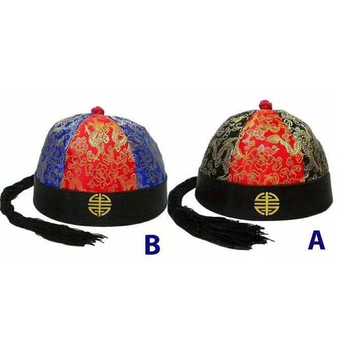 

Imlek Topi Imlek Sincia / Topi Cheong Sam Ada Ekor Rambut Anak dan Dewasa - Hitam Merah Anak Anak !NEW