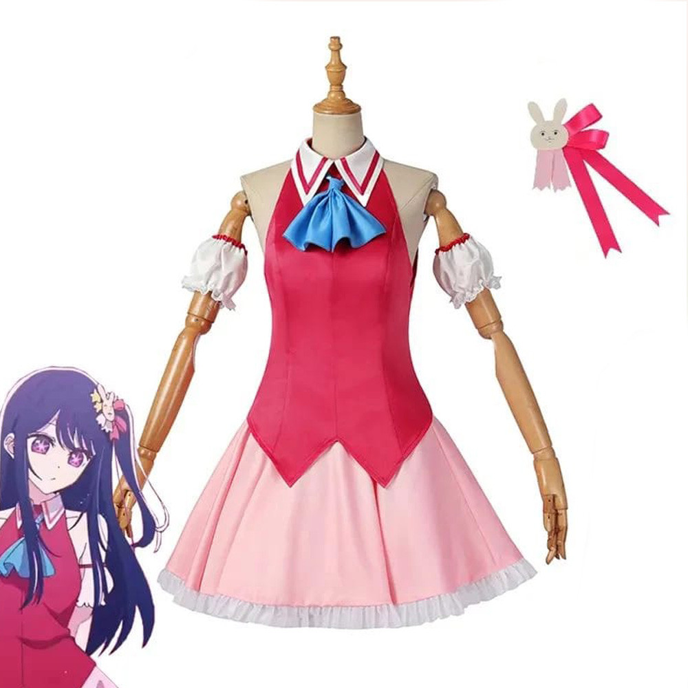 Lingeri Hot Wanita (COD) OSHI NO KO AI HOSHINO KOSTUM COSPLAY LOLITA ROK PANGGUNG KELINCI JEPIT