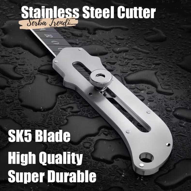

Pisau Cutter Besar Stainless Steal Cuter Besi Chrome Anti Karat Kater Potong Multi Fungsi Serbaguna Knife Cuter Acrylic Gagang Besi Baja