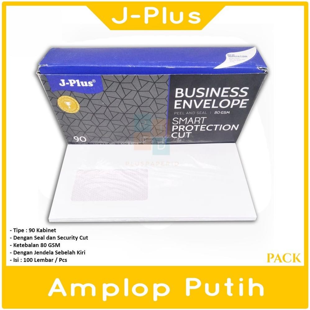 

GHT JPLUS - Amplop Putih Jendela Kiri No.90 Biru - Pack