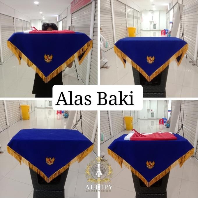 Alas Baki Upacara Bendera Taplak Baki Upacara Warna Biru Ready Stok