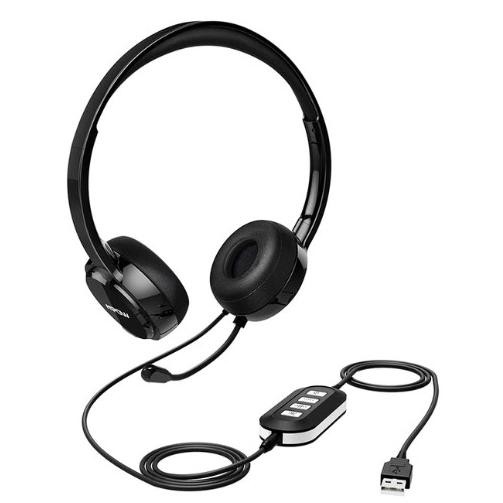 EARPHONE HEADSET CALL CENTER ZOOM USB NOISE REDUCTION WIRED MPOW PA071 ORIGINAL DAN TERPERCAYA