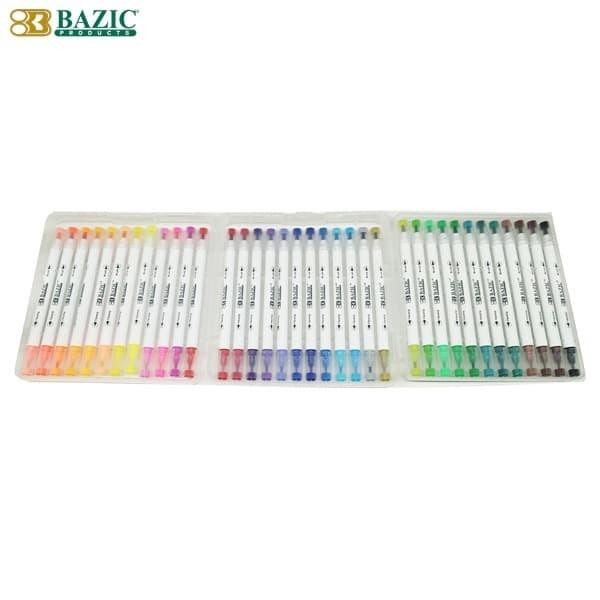 

Bazic 36 Colors Dual Tip Brush Markers - Spidol Kuas 36 Warna