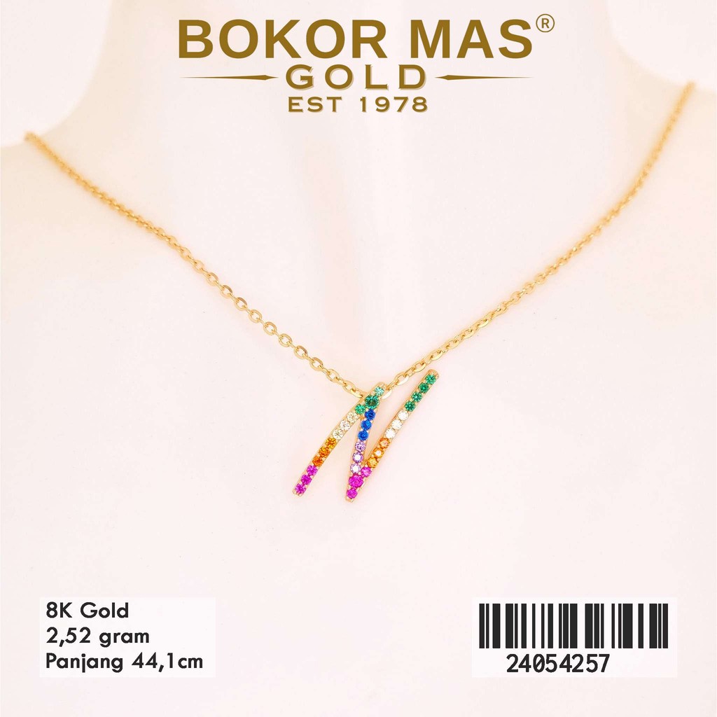 BokorMas Gold Kalung Huruf N  Variasi Permata Emas Asli kadar 8K karat 24054257