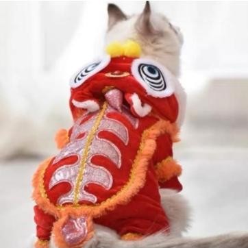 Baju barongsai cheongsam imlek anjing kucing
