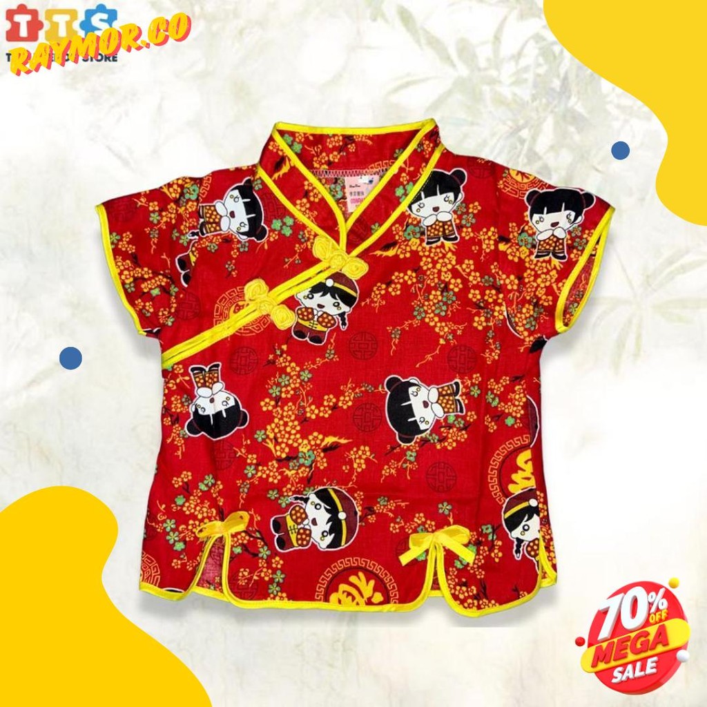 Setelan Baju Cina Anak Wanita + Rok Cheongsam Imlek (Lagi Diskon)