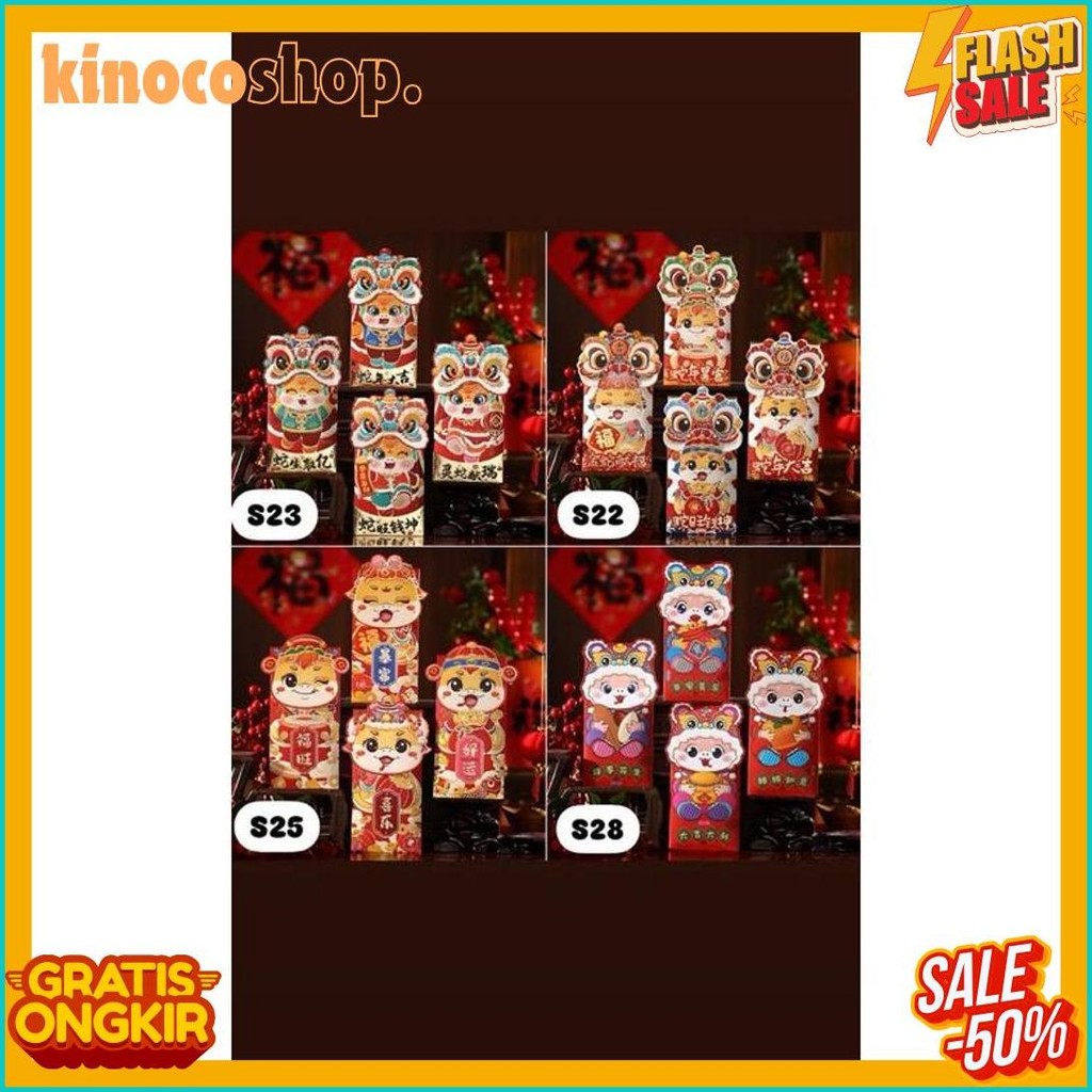 

Premium Angpao 2025 Tahun Ular Isi 6Pcs - Hongbao Imlek 3D - Angpao Sincia Snake (Lagi Rame)