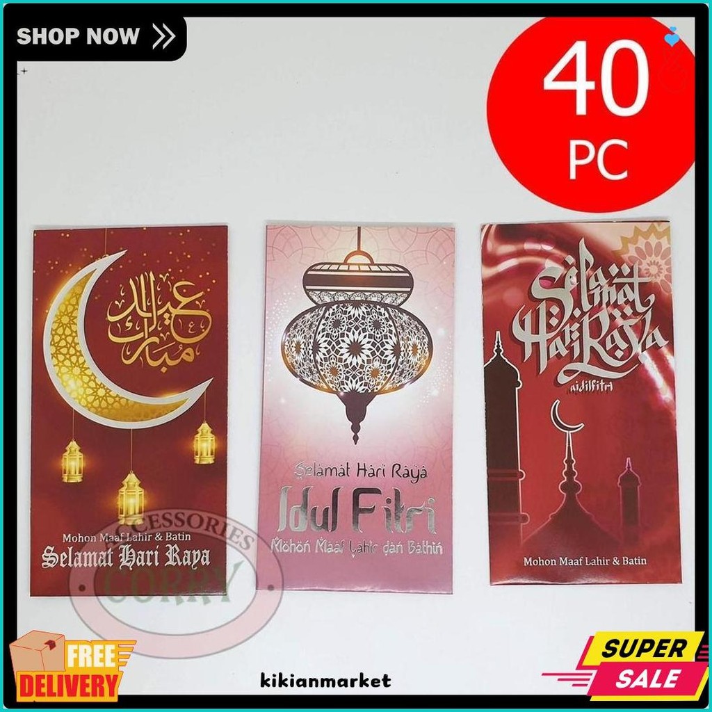 

Angpao Idul Fitri Lebaran Isi 40 Bulk Mewah 17 Cm Amplop Uang Merah Orange Embos Mengkilap (Lagi Viral)