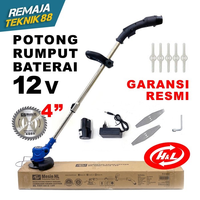 Best Quality Cordless Grass Cutter H&L 12 Volt Mesin Potong Rumput Baterai Hl 3212