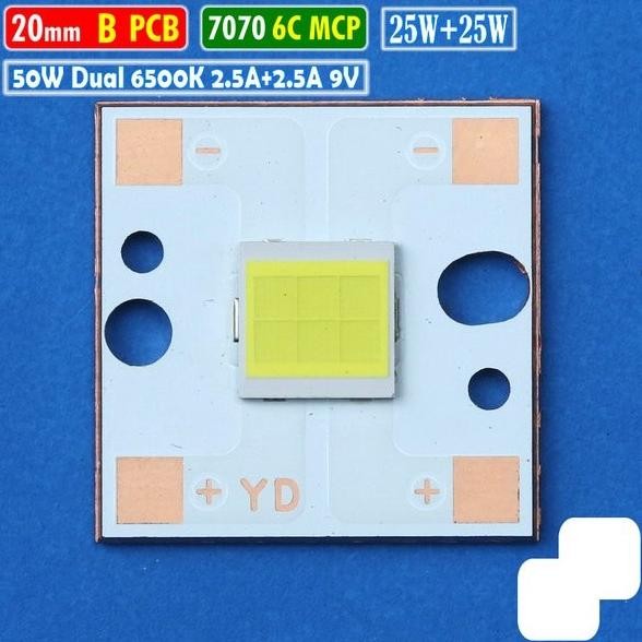 MCP B 7070 20mm 50W Dual Putih BiLED LED Laser Projie Dakar RTD AES 9V