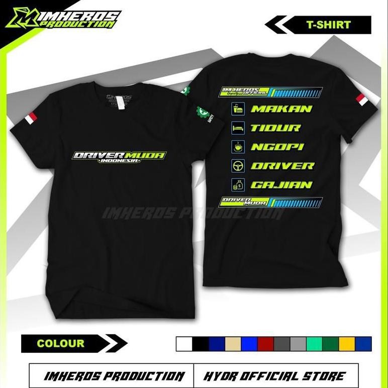 Kaos Driver Muda Makan Tidur Baju T-Shirt Distro Makan Tidur Ngopi Driver Gajian Pakaian Pria Wanita